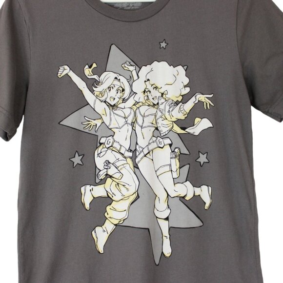 Game Grumps Gyaru Star Cheer T-Shirt Grey Size Small Crew Neck Unisex CA332 - Picture 1 of 5
